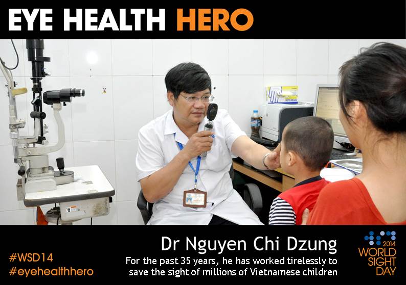 Eye Health Hero Dr Dzung with a patient